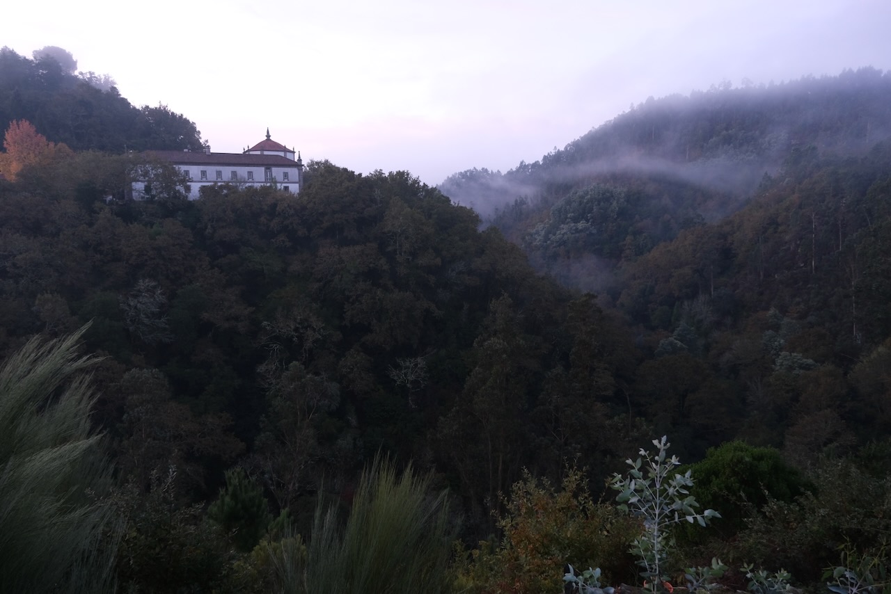 Água Lila — monastery hillside in central Portugal at morning mist